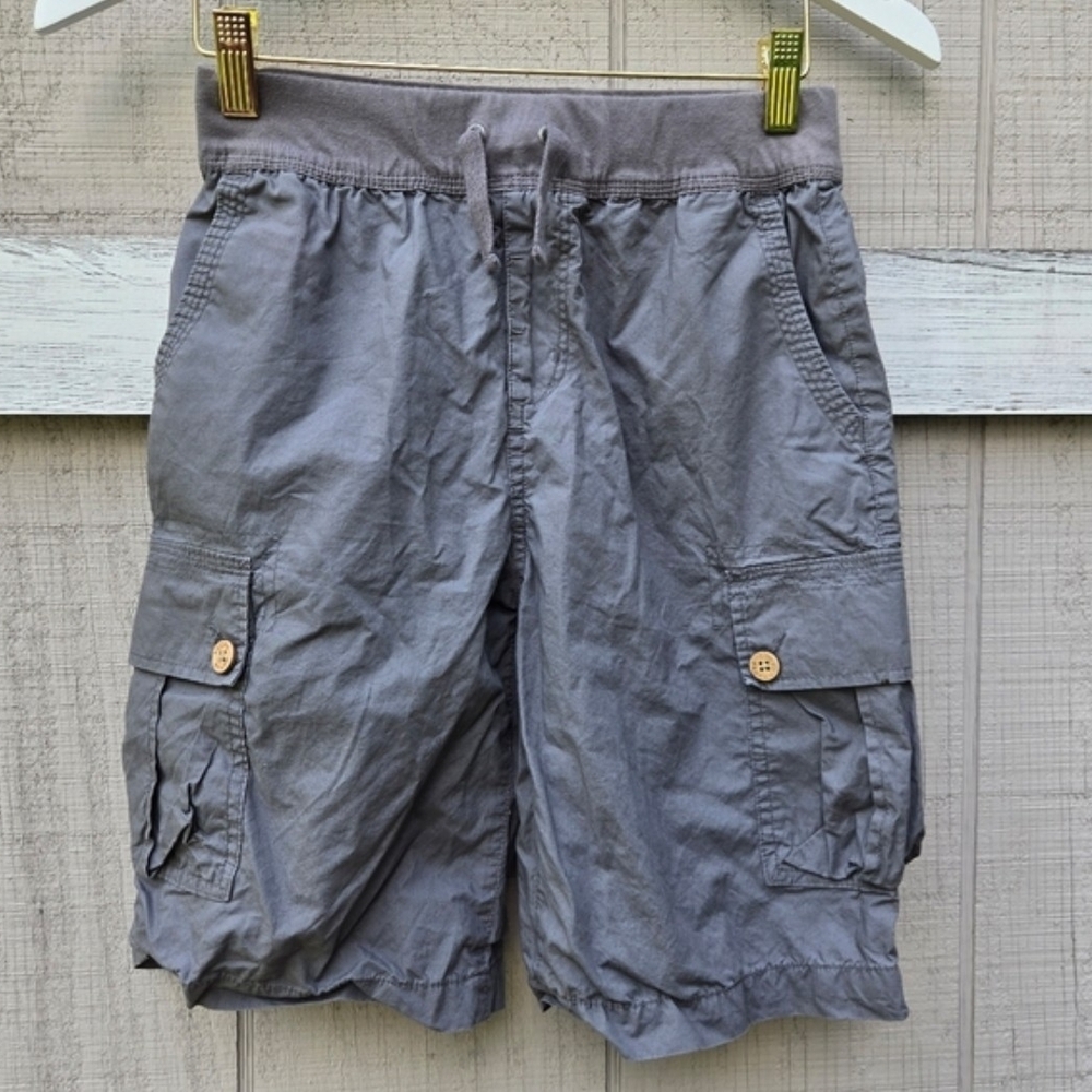 Youth Boy's Lucky Brand Drawstring Elastic Waist Gray Casual Shorts Medium